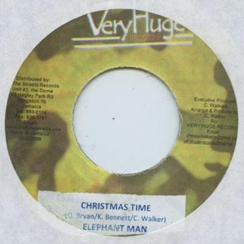 

7inch Record ELEPHANT MAN - Christmas Time Very Huge 2009 Jamaica Reggae, Ska & Dub