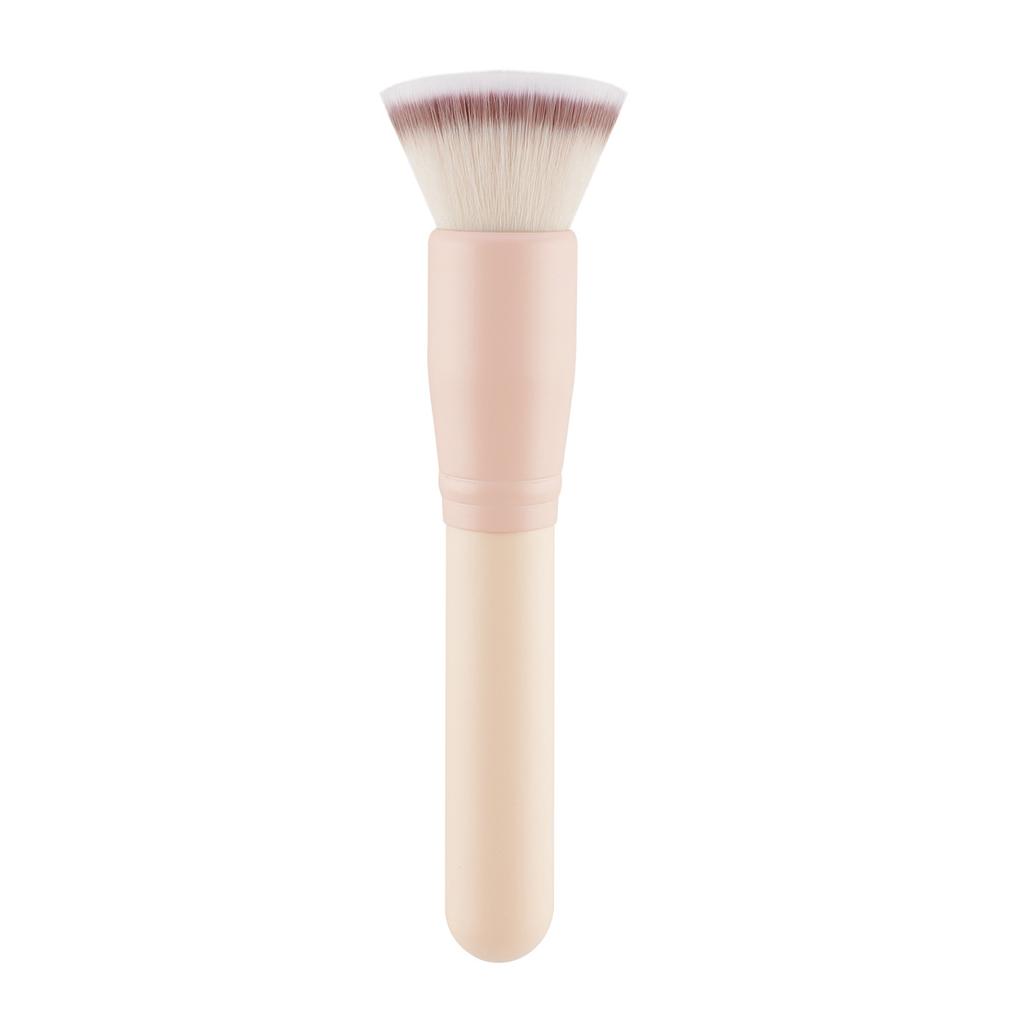 New Single Three-color Hair, Flat Head Foundation Brush, Blush Brush, Loose Powder Brush, Thick Bristles, Seamless, Convenient Makeup Now
