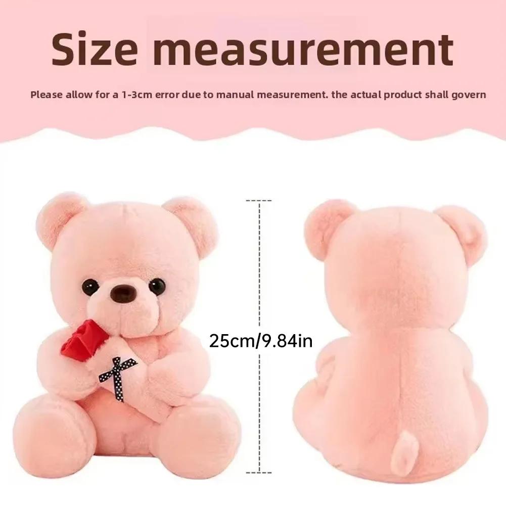 Uroczy Pluszowy Miś z Róż Stuffed Animal Doll Romantyczny Prezent Dla Dziewczyny Walentynki Urodziny Rocznica