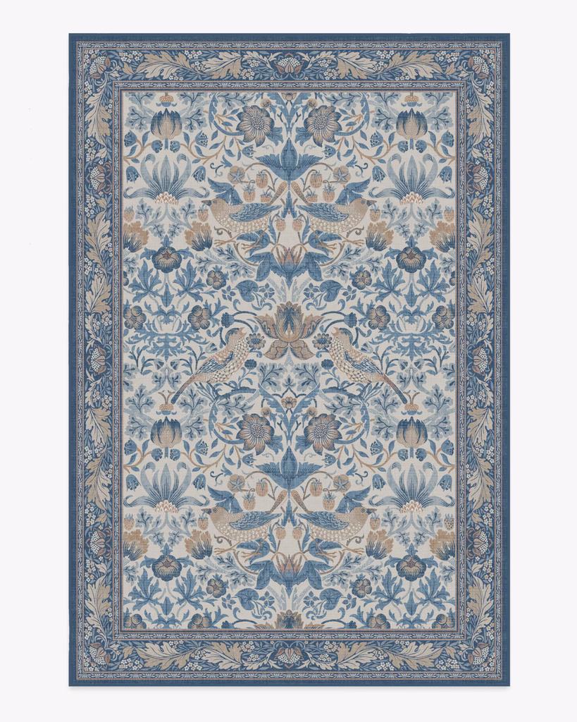 William Morris Strawberry Thief Stein Gold Teppich Klassisches Design Strukturierter Wohnzimmerteppich Kunst Heimdekor Teppich Erdbeerdieb Teppich