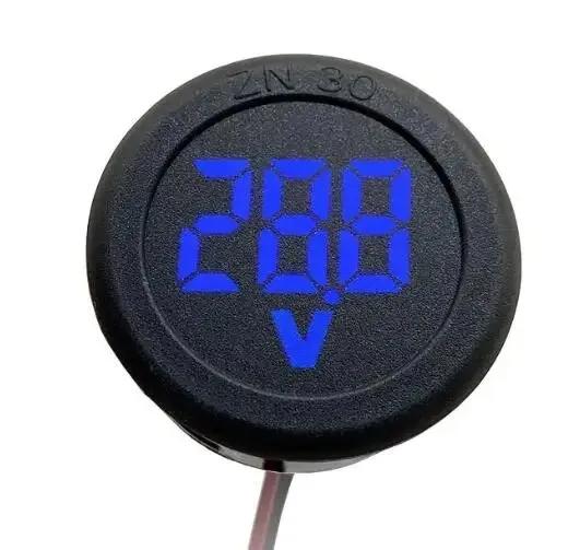 Waterproof Round Voltmeter Car Voltmeter Round Universal Two Wire Panel Voltage Meter DC 4-100V LED Digital Display Meter Head