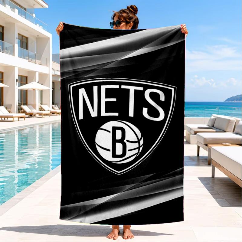 Brook-lyn Nets Art Beach Towel, Super Soft Microfiber, Perfect Gift for Her/Him, Birthday, for Pool, Beach, Travel, Decor Beach Party