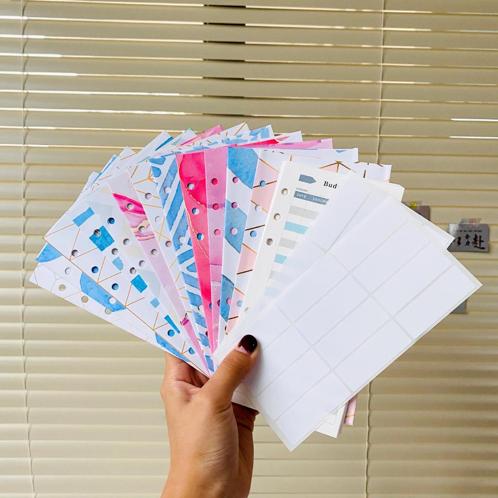 A6 Binder Budget Planner Organizer 6 Ring Binder Envelopes Pockets And 12 Pieces Expense Budget Sheets