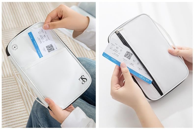 Reisepasshülle mit Smartphone Multifunktionale Reise-Pouch mit und Kleinteile Praktisch für Business und Übersee x Anti-Skimming Aufbewahrung, Karten,