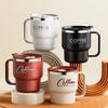 304 Stainless Steel Coffee Mug with Lid Double-Wall Travel Cup, Spill-Proof & Leakproof, Elegant Coffee Cup for Hot/Cold Drinks