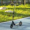 Kids Foldable Kick Scooter w/ Adjustable Height, Break, Big Wheels, for Ages 7-14 Years - Black