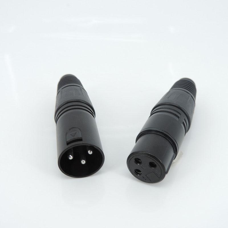 

Аудио черный 3-контактный 3-ядерный разъем XLR «папа-гнездо» Разъем для микрофона для шнура Разъем для микрофонного адаптера Кабельные клеммы Звуковой провод 1 pair