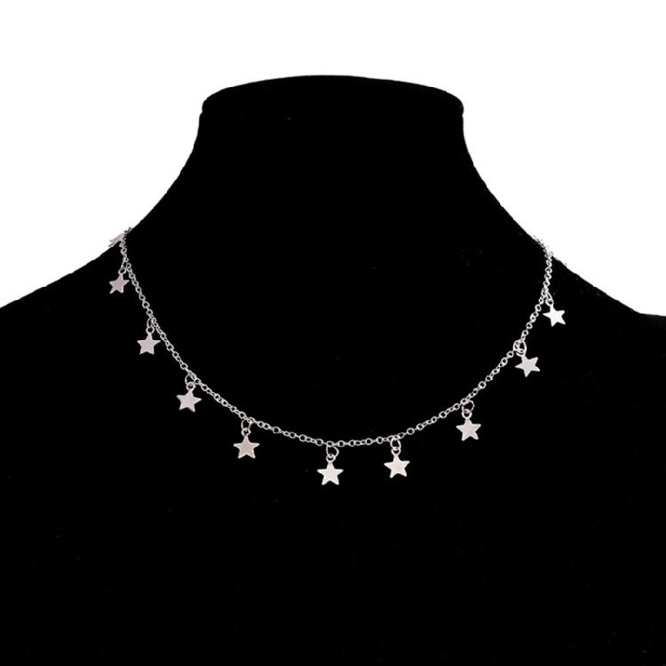 Modeschmuck Hals Alloy Material Stern Anhänger Halsband Schlüsselbein für Damen Teen