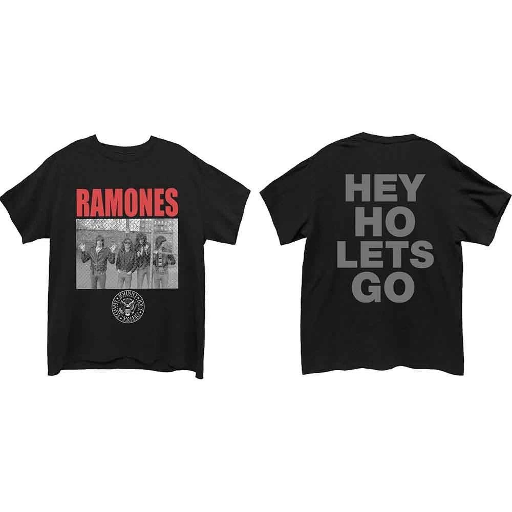 Ramones Unisex TShirt Cage Photo Black Back Print M