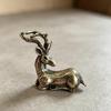 Retro Bronze Deer Small Ornaments Copper Sika Deer Micro Landscape Figurine Desktop Antique Home Decor Gift