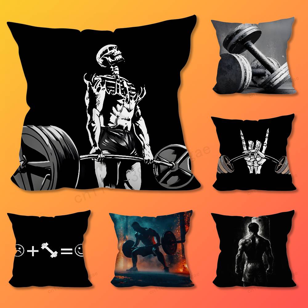 F-Fitness B-Bodybuilding Art Throw Pillow Case For 45*45cm,55*55cm,30*30cm,Car Pillowcase Home Bedchamber Decor Gift