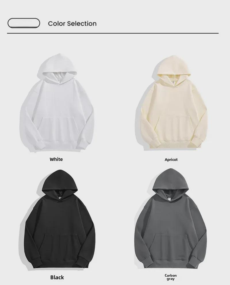 Podzimní/Zimní Zesílená Mikina z Australské Bavlny Polární Fleece, Spuštěná Ramena, Unisex Volný Střih, Plus Samet, Khaki.