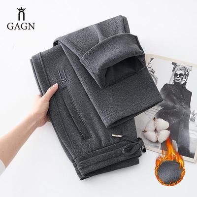 Pantalon de survêtement droit en molleton de coton taille haute pour femme, grande taille, édition hiver 2025