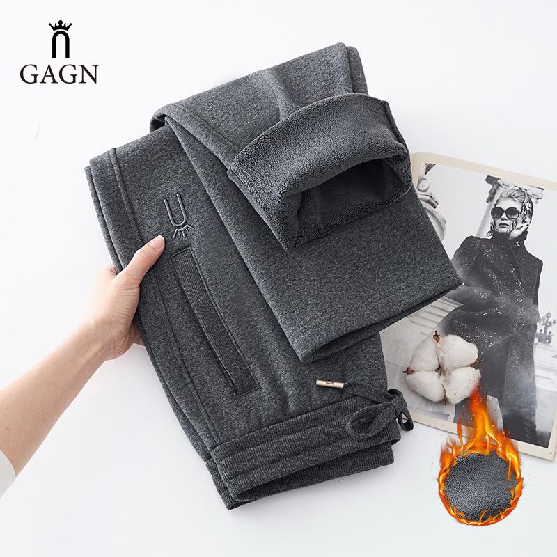 2025 Women's High-Waisted Fleece-Lined Sports Pants with Pockets and Zippers - Korean Style.