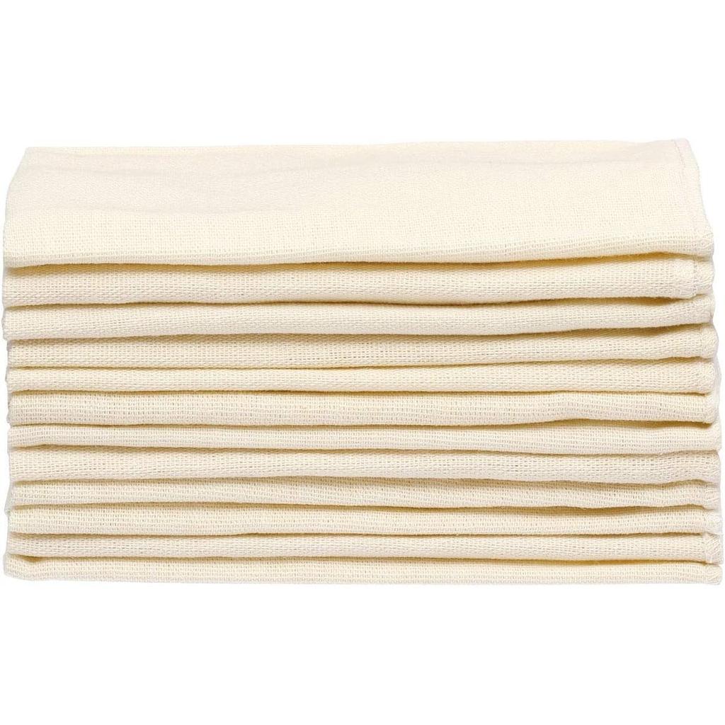 MUJI Cotton Blend Natural 40cm Wide X 40cm MCB35A7A Dishcloths, 12-Piece Set, Color, Approx. Deep,