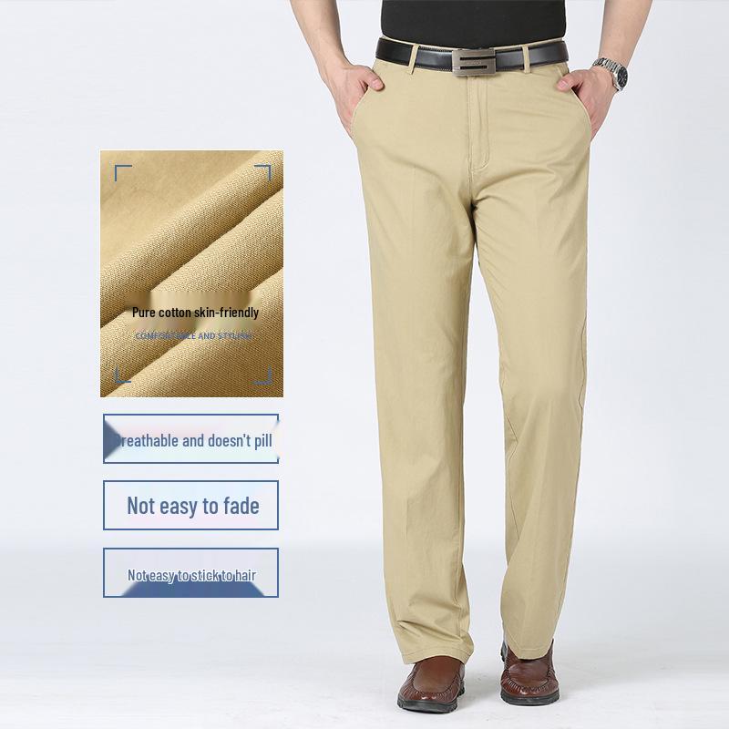 2024 Herren Leichte Baumwoll Freizeithose - Atmungsaktiv, Lockeres gerades Bein, Business Casual