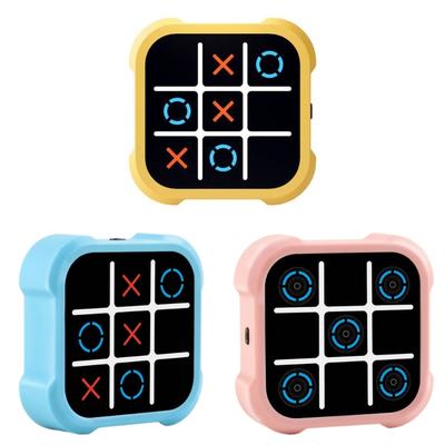 Travel Noughts and Crosses Game Board Game for Kid Adult, 4 In 1 Handheld Puzzle Game Toy Electronic Educational Game