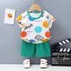Korean Style Summer Cotton Outfit: Boys' Shorts and Girls' Short-Sleeve Set