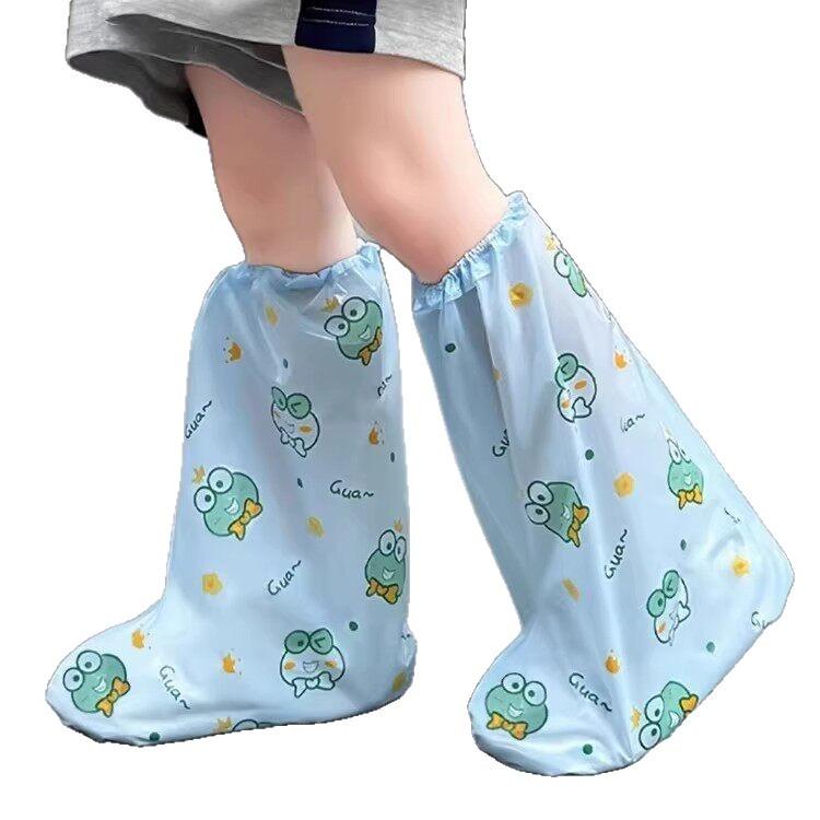 

Cartoon Children s Disposable Rain Shoe Covers, , Mid-calf, Non-, Wear-resistant, High-calf, Thickened Plastic Shoe Covers. One Size чорний