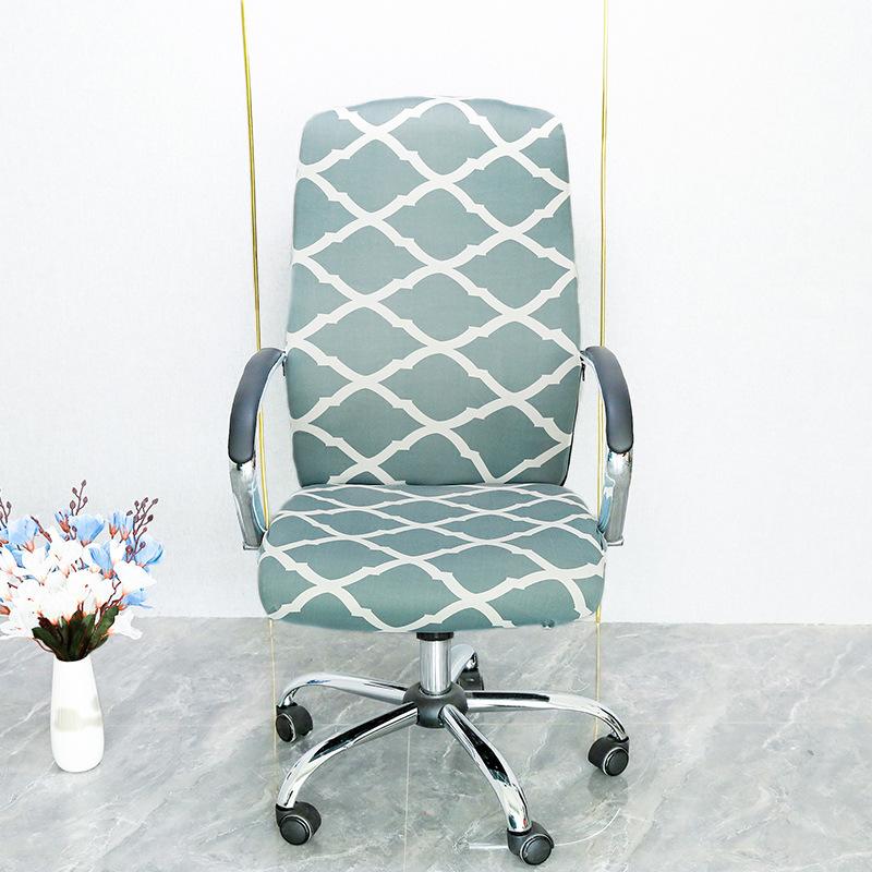 

Stretch Spandex Printed Milk Silk Office Chair Cover with Zipper Removable Anti-dirty Computer Rotating Chair Protector M