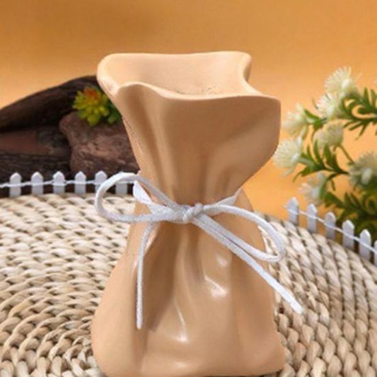 Money Bag Shape Vase for Flower Arrangement Small Resin Decorative Flower Vase for Wedding Dinning Bookshelf Home Office Decor