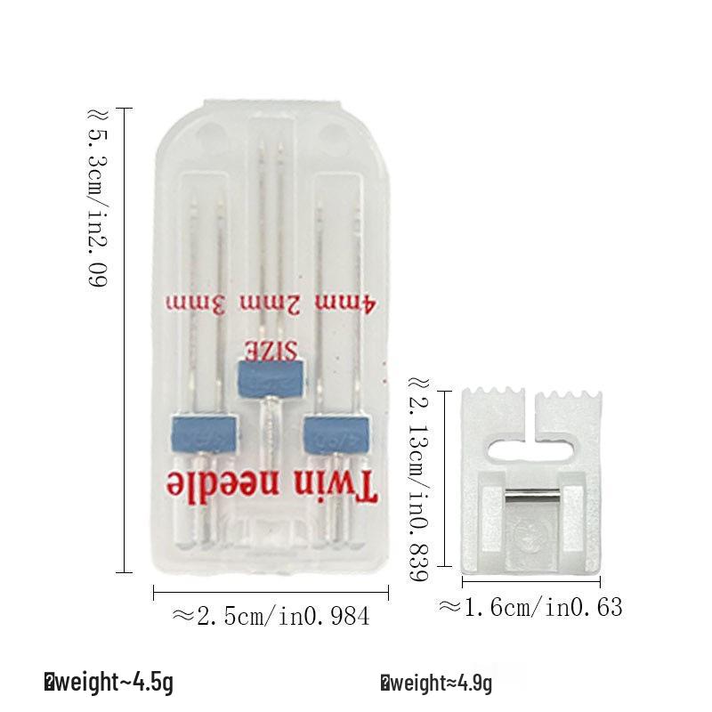 Twin Needle Sewing Machine Accessory Set: Includes Thickened Taco, Fine Taco, and 2/90, 3/90, 4/90mm Presser Foot.
