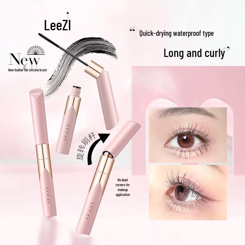 

Liz Little Feather Fan Waterproof Thin Mascara with Rotating Brush Handle, Fast-Drying, Smudge-Proof, Curl Enhancing, Fine Brush Eyelash Primer.
