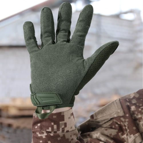 WTACTFUL Airsoft Tactical Gloves, Motorcycle Gloves, Full Finger, Green, Size L, for Survival Games, Bicycles, Cycling, Mountaineering, Commuting, Fis