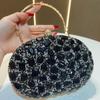 Elegant Polyester Crystal Embellished Evening Clutch For Ladies Formal Events