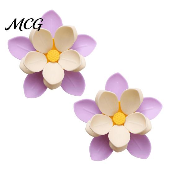 Lotus Petal Sealing Clip 2PCS Blossom Clips, Magnetic Refrigerator Bag Food Moisture-Proof Storage for Kitchen Snack Organization 2pcs