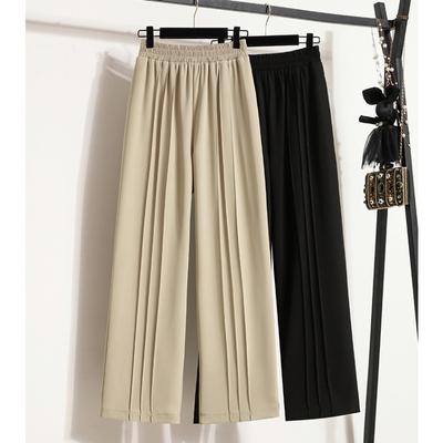 DIMANAF 2023 Plus Size Summer Long Pants Women Pants Loose Draped Straight Casual Female Basic Trousers Wide Leg Pants 4XL