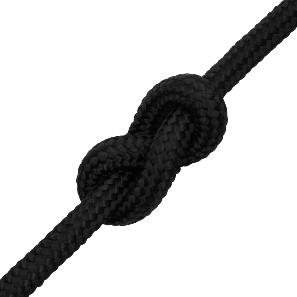 Vidaxl Linka Żeglarska, Czarna Jednolita, 18 Mm, 100 M, Polipropylen
