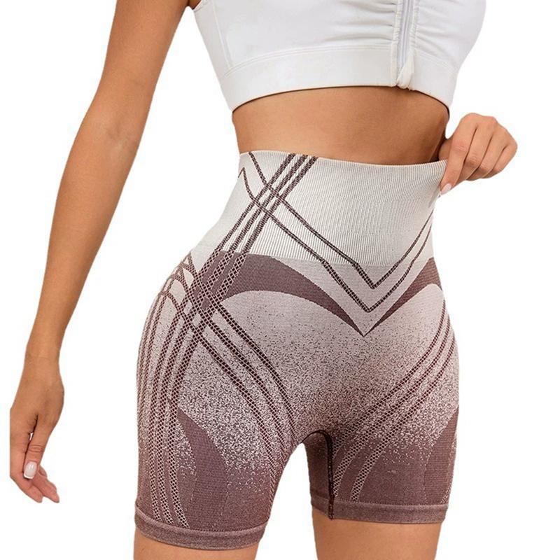 Women Elastic Yoga Short High-waisted Tight Fitness Shorts
