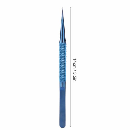 Titanium Precision Tweezers, 14cm Long, 0.15mm Tip, Straight, Tapered Tip Ideal for Working Under a Microscope, for Cell Phone Repair