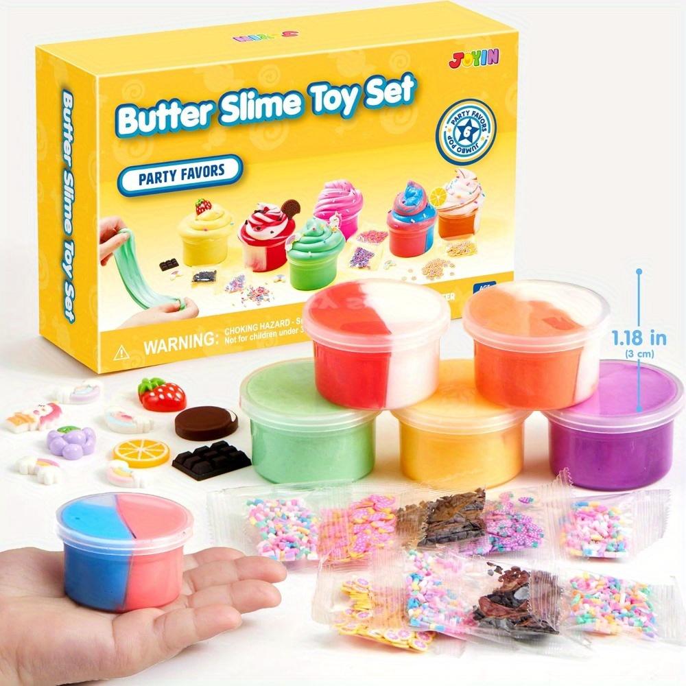 JOYFY 6 Pack Butter Slime Party Favors Soft Non-Sticky Mess-Free Stress Relief Toys for Kids Classroom Reward Birthday Gifts