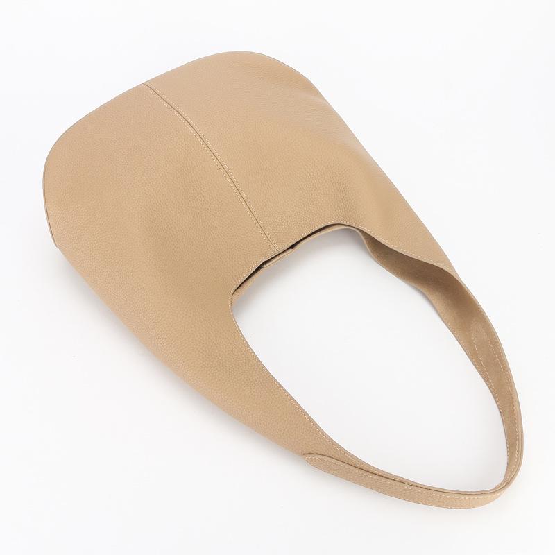 Genuine Leather Women's Tote Bag, Fashionable, Simple, Lazy Style, Large Capacity, High-End One-Shoulder Underarm Design