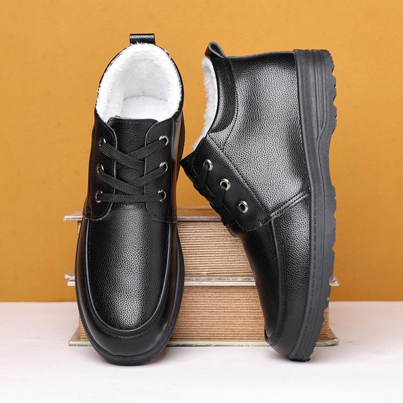 Men's Fashion Casual Shoes Waterproof Winter Shoes Snow Shoes Flats Shoes Keep Warm Boots Man Leather Shoes