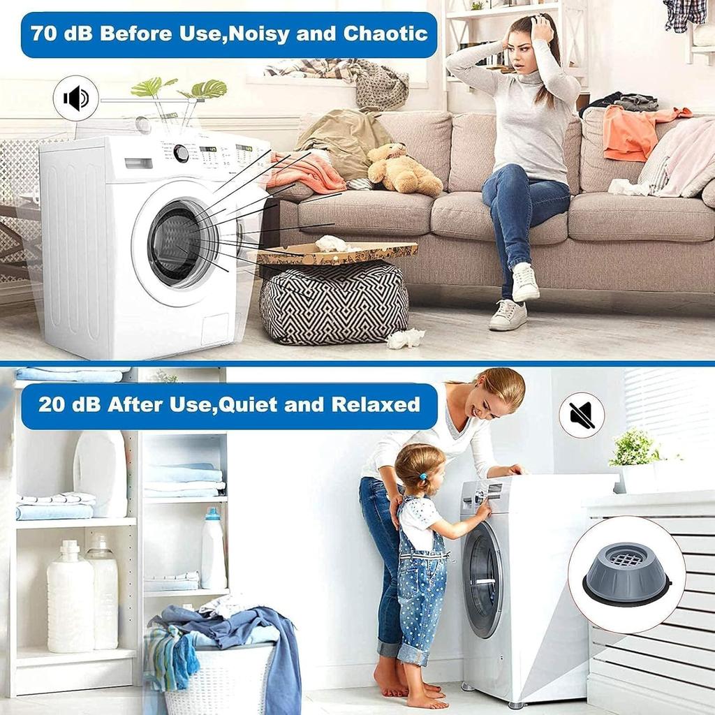 Anti Vibration Pads for Washing Machine and Dryer Shock and Noise Cancelling Washing Machine Support Prevent Moving Shaking Walking Universal Size