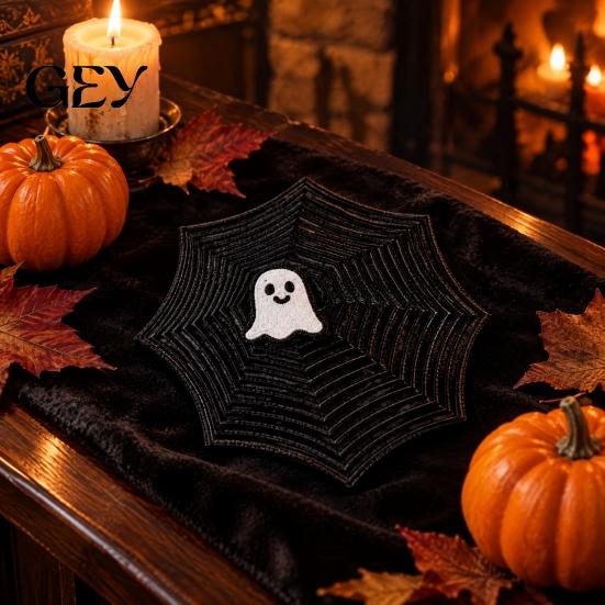 Halloween Stress Relief Gadget Spider Web Fidget Toy, 3D Printed Sensory Puzzle Unique Party Gift with Ghost Slider, Desktop Decompression for Adults