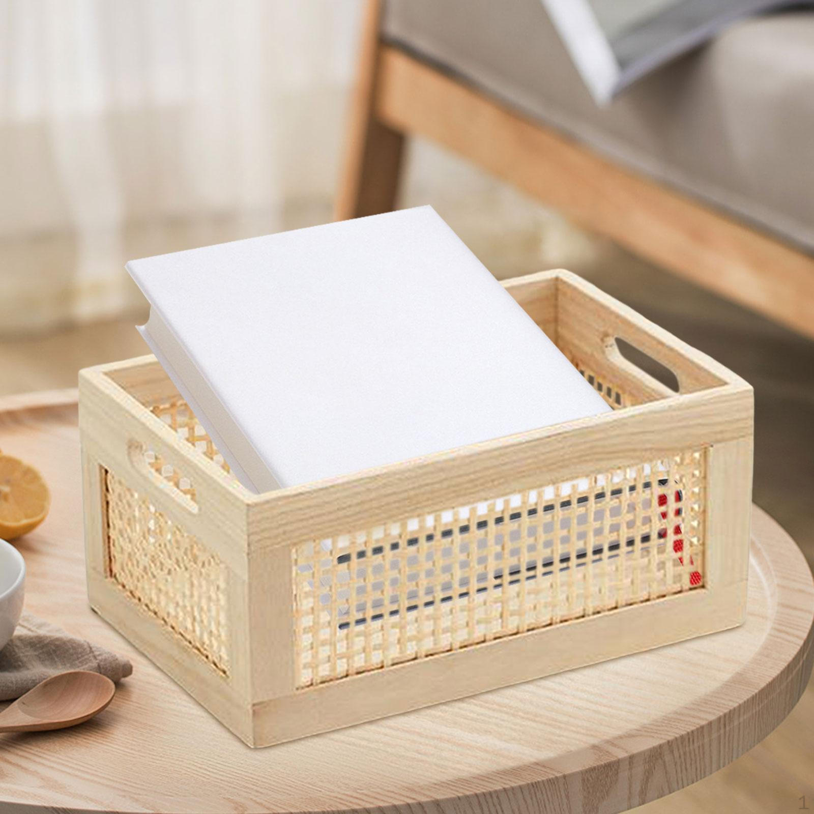 

Настольная корзина для хранения, деревянная рама, прямоугольная деревенская деревянная коробка для