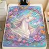 Unicorn Animal Print Flannel Blanket, High Quality Comfortable for All Seasons, Home Decor, Warmth and Comfort, Perfect for Christmas Gifts138
