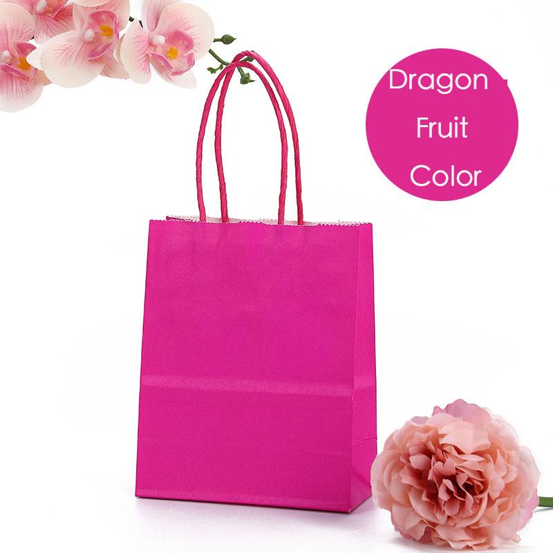 Candy Colorful Shopping Bags 10PCS Kraft Paper Gift Candy Bag Colored Hand-held Paper Bags Wedding Party Decoration Gift
