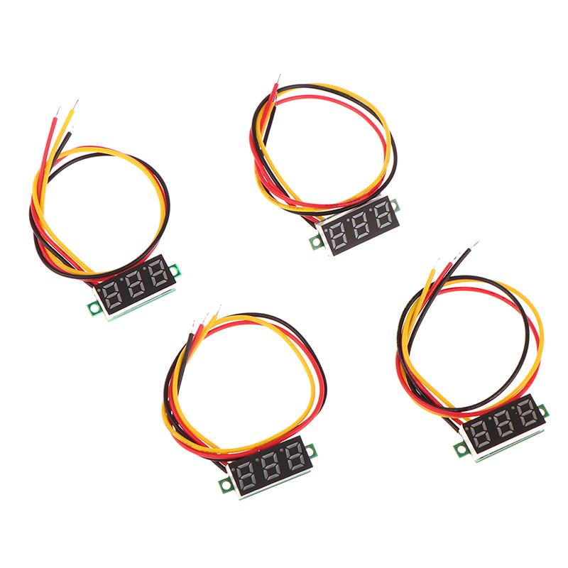 1Pc 0.28 Inch Dc Led Digital Voltmeter Digital Display Adjustable Three-Wire Dc 0-100V Voltage Meter Car Mobile Voltage Tester