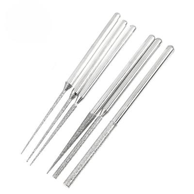 6-teiliger Schaft-Schleifkopf, Mini-Diamant-Graviernadel aus Edelstahl für Metall, Glas, Jade, Stein, Schleif- und Polierwerkzeuge