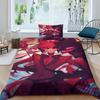 Conjunto de cama Anime Stolas Helluva Hazbin Hotels Boss para meninos e meninas, tamanho Queen, capa de edredom e fronha, cama para meninos e adultos