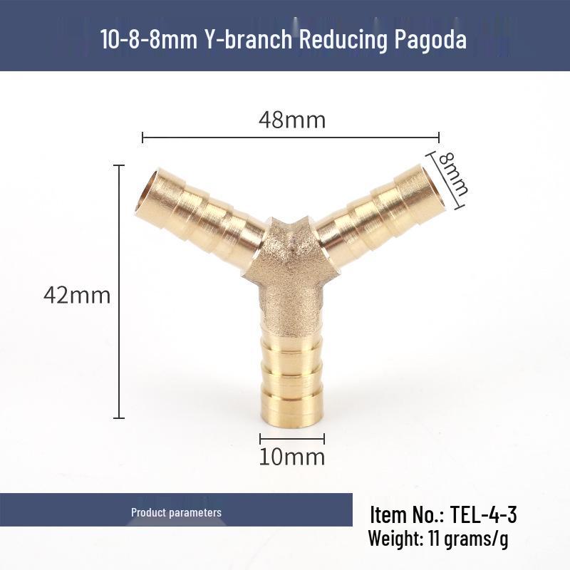 Copper Y-Type Reducing Tee Connector for Soft Water, Oil, and Air Pipes (Sizes 4, 6, 8, 10, 12)