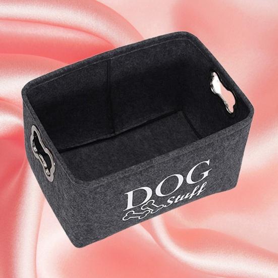Boîte de rangement pour jouets pour animaux de compagnie avec poignée, panier de rangement pratique pour vêtements, couvertures, jouets, organisateur pour la maison