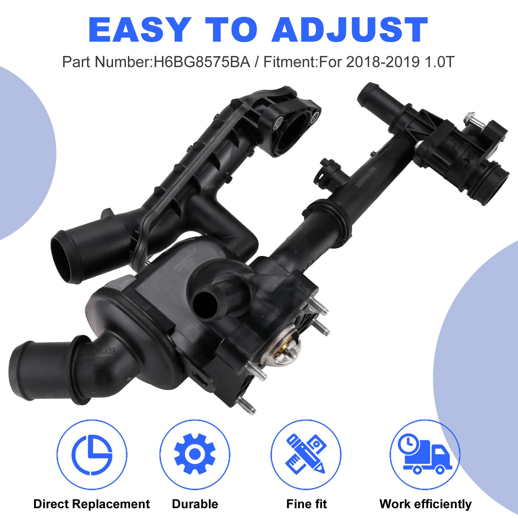 ABLZ-Engine Coolant Thermostat Assembly For Ford Focus 2018- 1.0T H6BG8575BA GK2A12A648AA GK2Z12A648A W790446S900