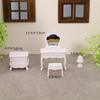 Mini Dollhouse Bedroom Set: Dressing Table, Bedside Table & Vanity for Children's Pretend Play