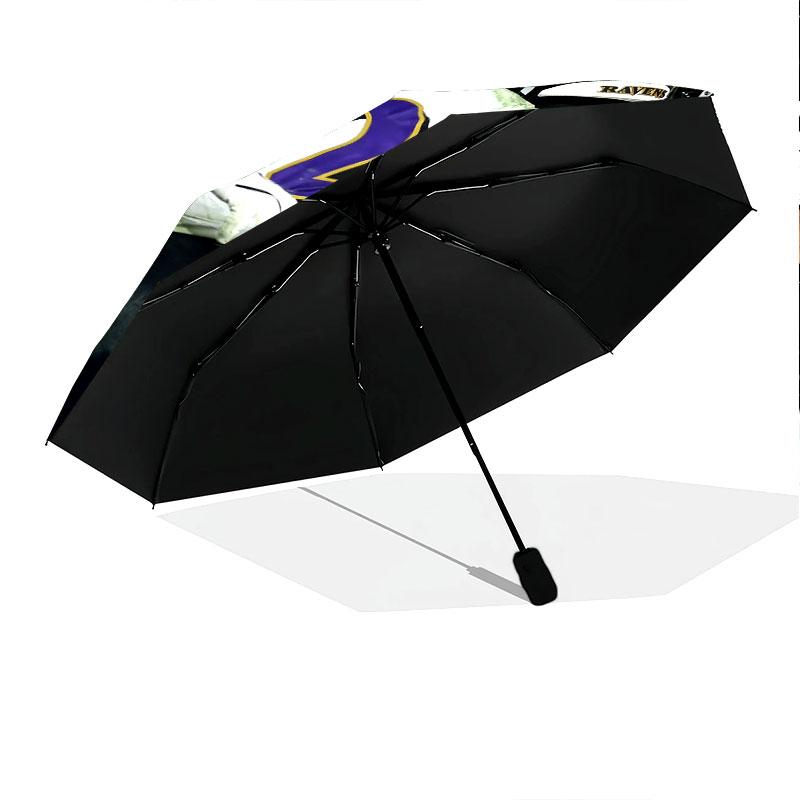 Baltimore Ravens Players Pattern, Automatic Folding Umbrella, Portable and Foldable Design, 8 Ribs, a Christmas or Birthday Gift.
